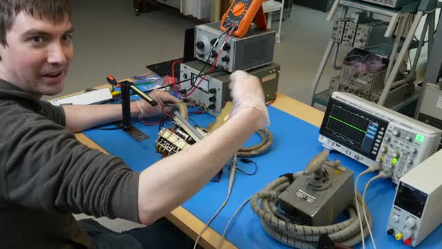 Apollo Lunar Module hand controller under test on CuriousMarc’s repair bench